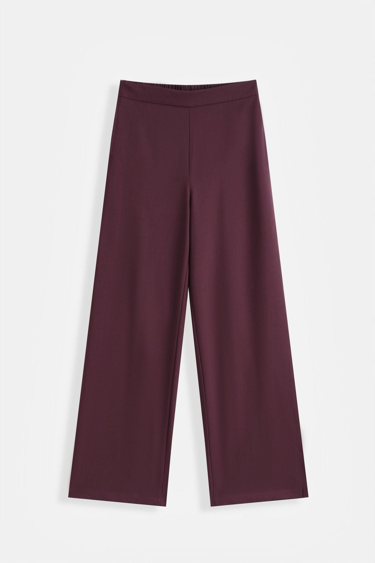 COPE CLOTHING Fluid Wide Leg Pants - Burgundy