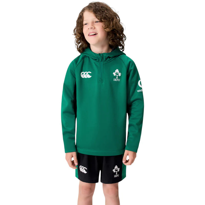CANTERBURY Kids IRFU Rugby Ireland 2025/26 Half Zip Hoodie - Green