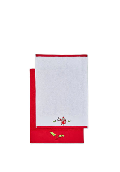 CATHERINE LANSFIELD : Robins and Holly Pair of Guest Towels