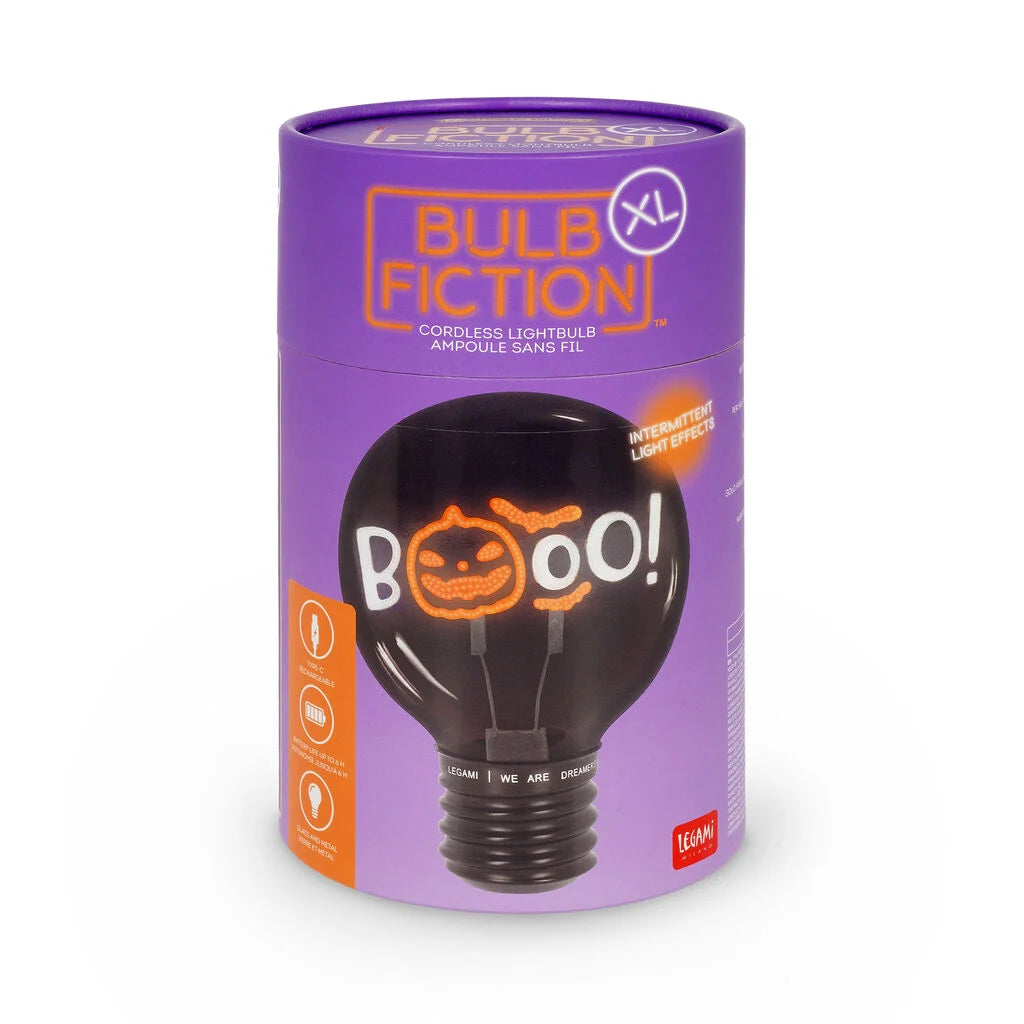 LEGAMI Decorative Lightbulb-Shaped Table Lamp - Pumpkin Booo - Bulb Fiction XL