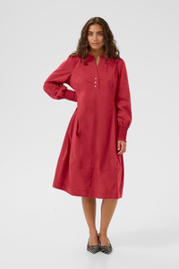 CULTURE Loretta Antoinett Long Sleeve Dress - Chilli Red