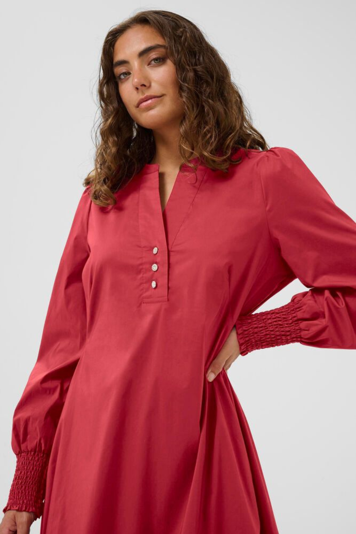 CULTURE Loretta Antoinett Long Sleeve Dress - Chilli Red