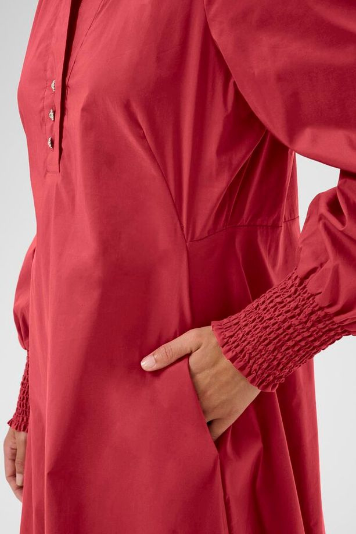 CULTURE Loretta Antoinett Long Sleeve Dress - Chilli Red