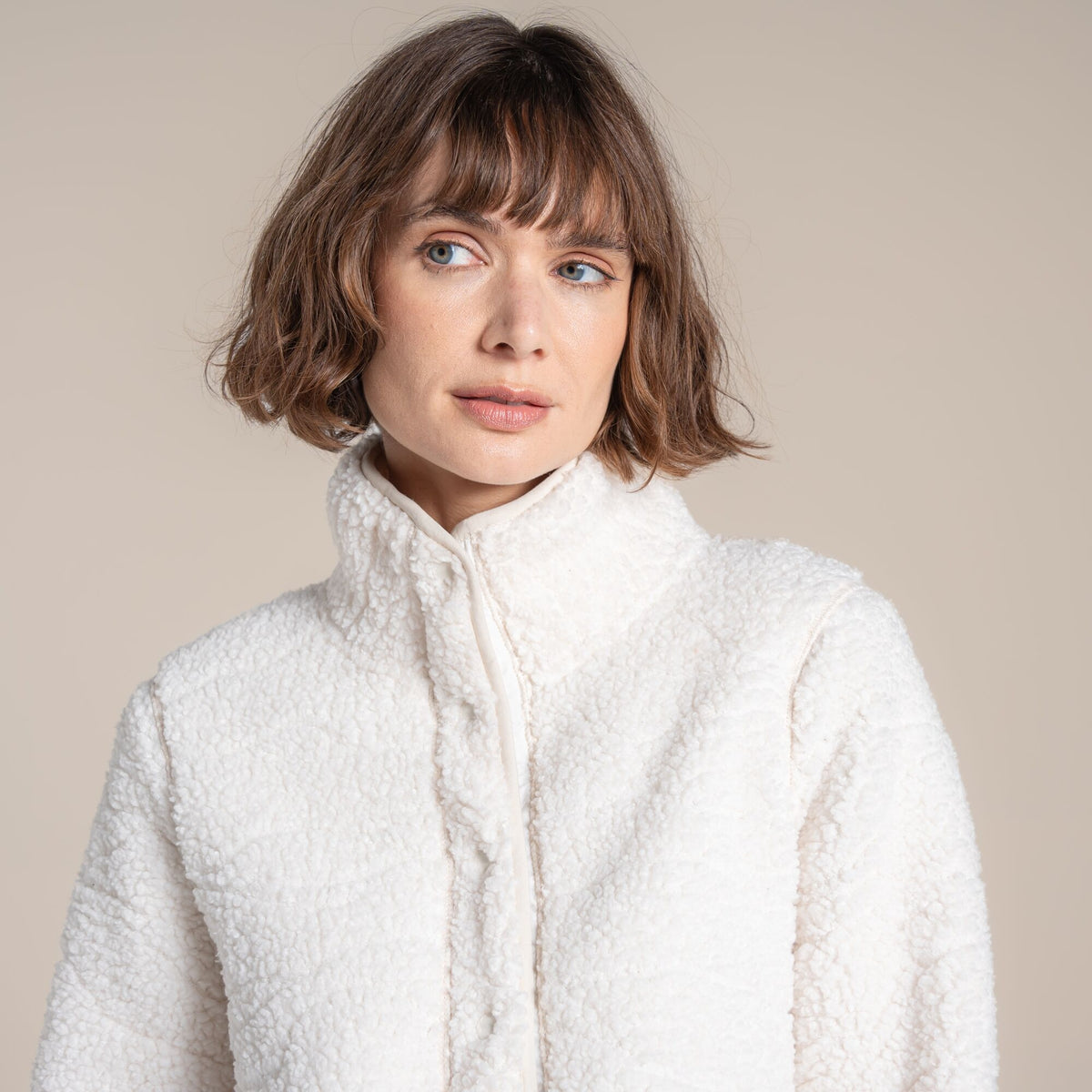 CRAGHOPPERS Women's Massey Overhead Fleece - Ecru Landscape