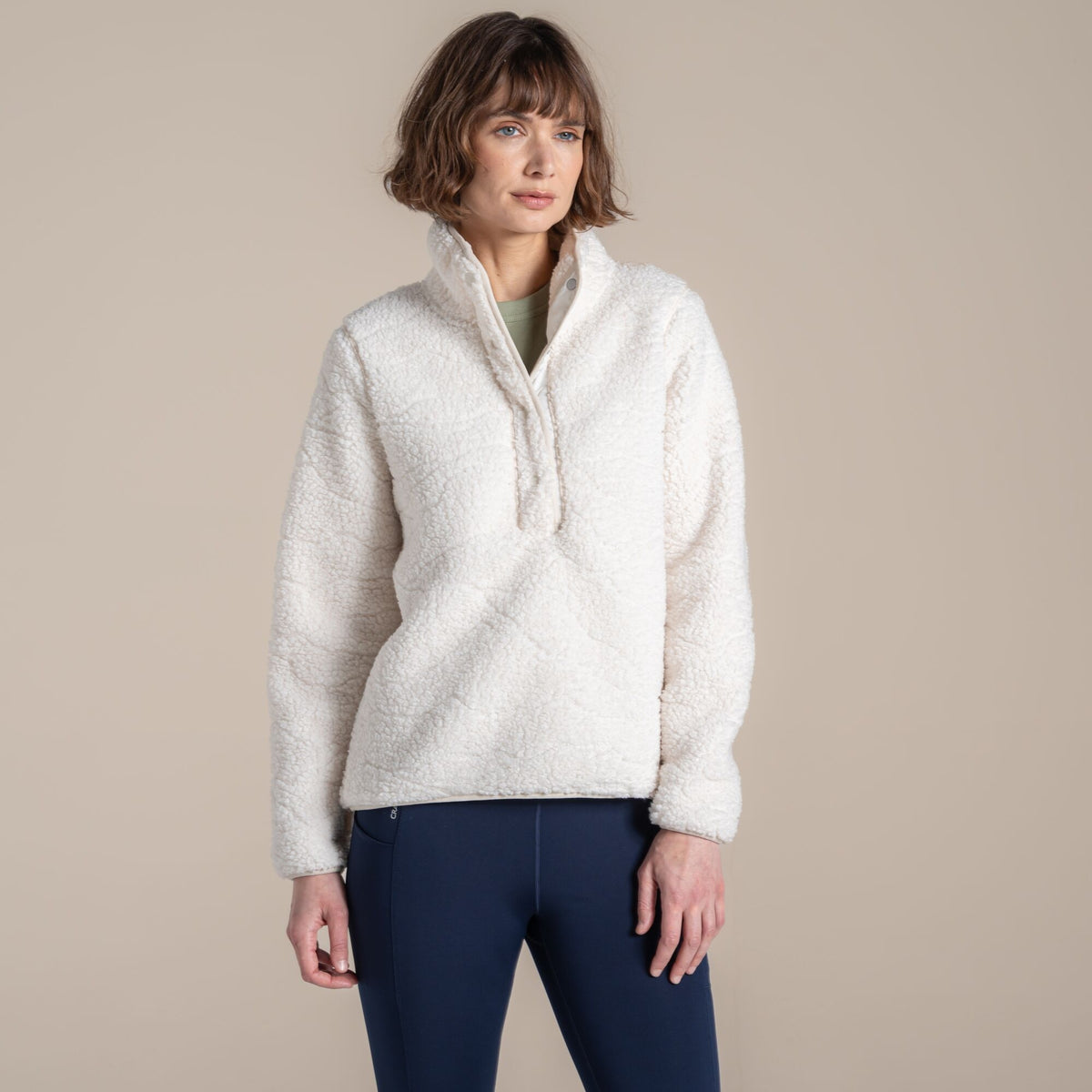 CRAGHOPPERS Women's Massey Overhead Fleece - Ecru Landscape
