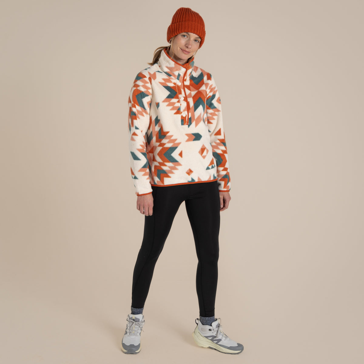 CRAGHOPPERS Women's Massey Overhead Fleece - Orange Print