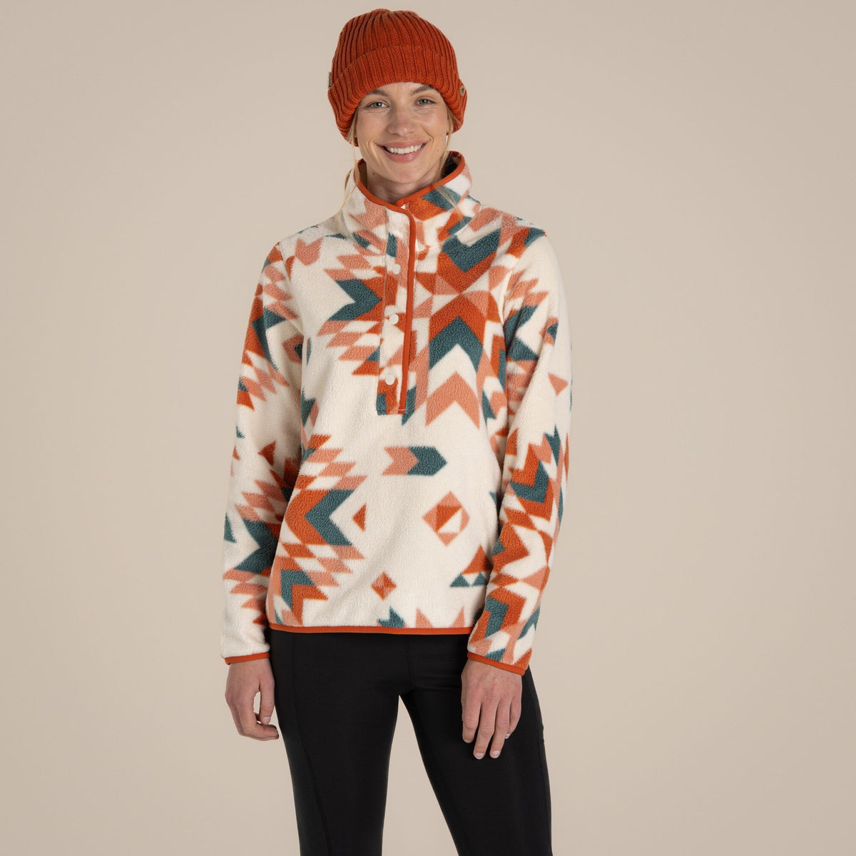 CRAGHOPPERS Women's Massey Overhead Fleece - Orange Print