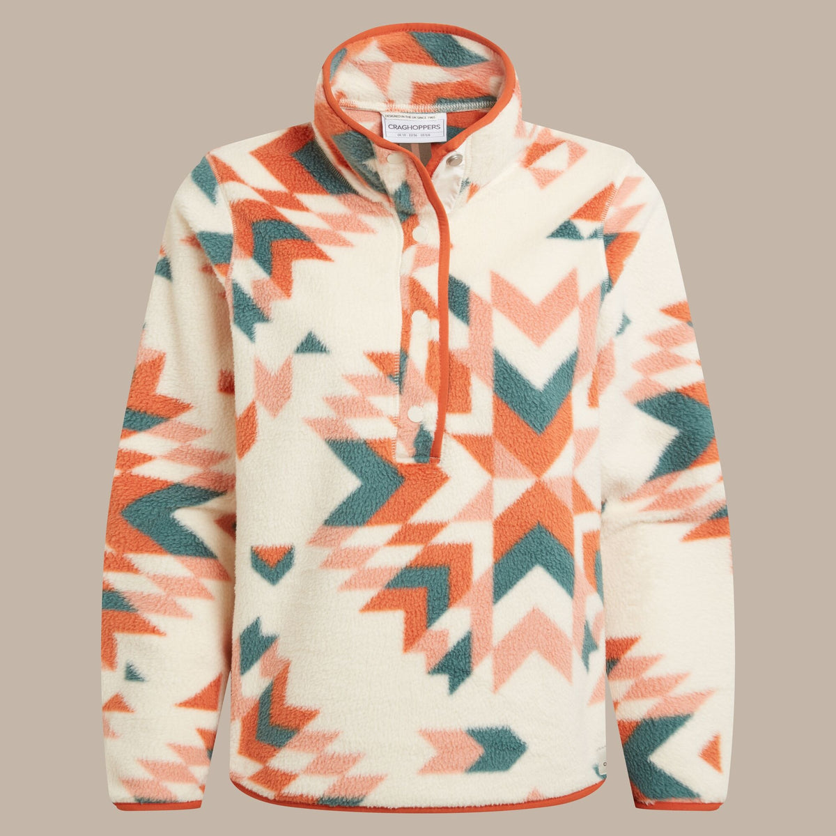 CRAGHOPPERS Women's Massey Overhead Fleece - Orange Print