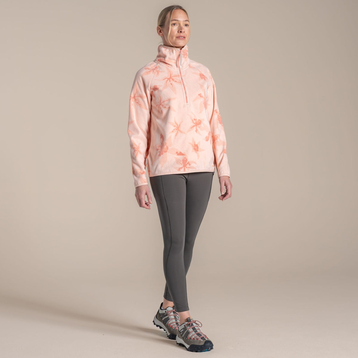 CRAGHOPPERS Women's Reedmace Half Zip Fleece - Coral