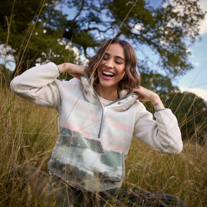 CRAGHOPPERS Women's Rosemary II Overhead Fleece - Oyster Print