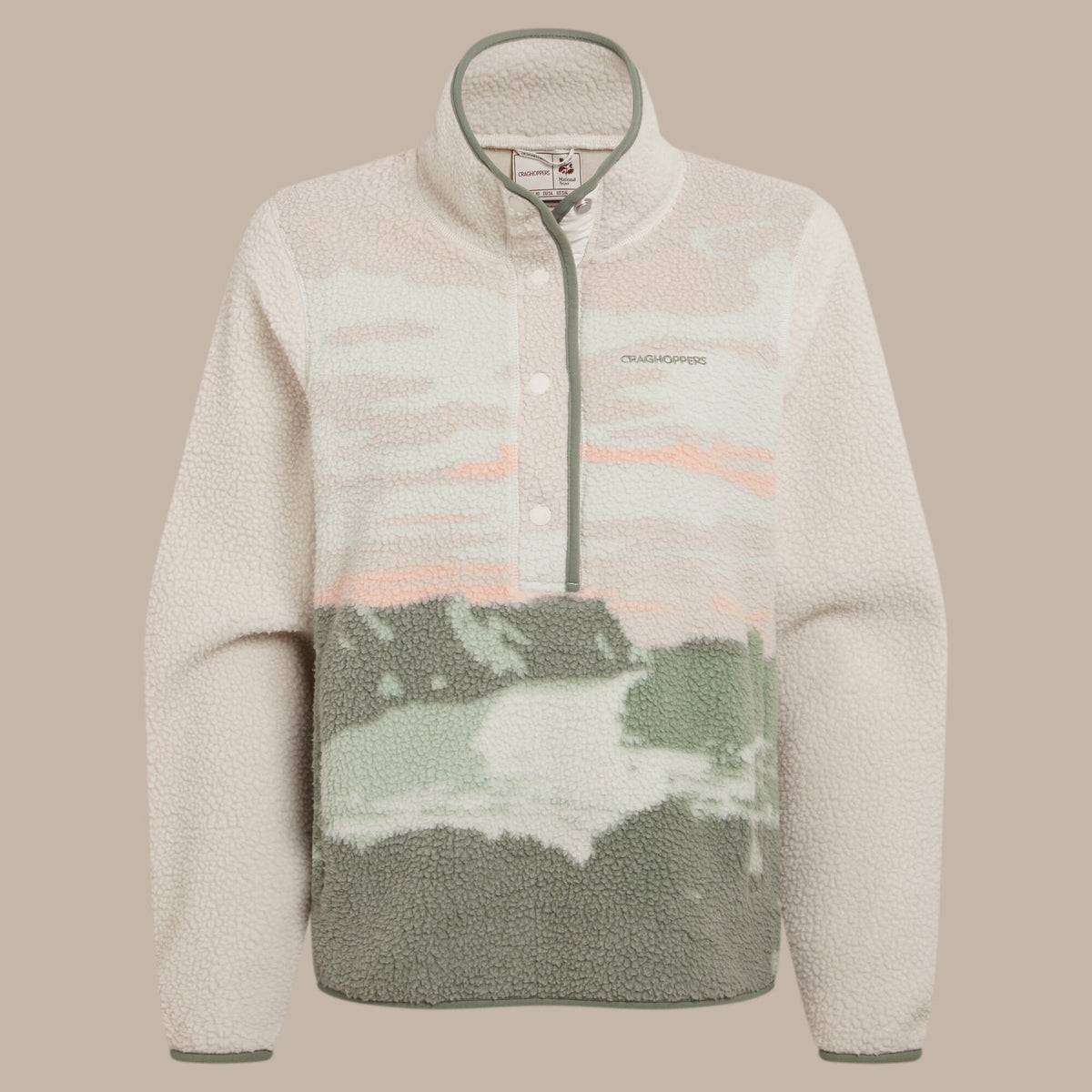 CRAGHOPPERS Women's Rosemary II Overhead Fleece - Oyster Print