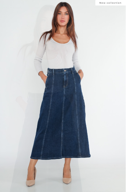 COPE CLOTHING Long Denim Skirt