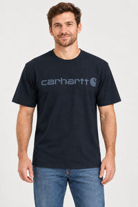 CARHARTT Dearborn Relaxed Logo T-Shirt - Navy