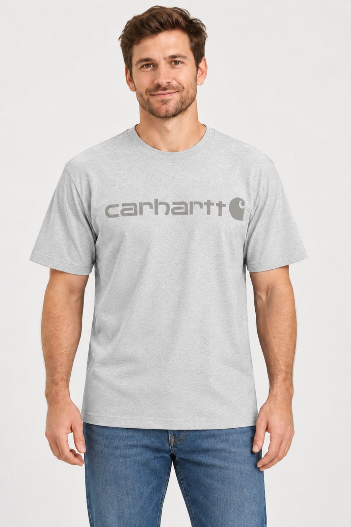 CARHARTT Dearborn Relaxed Logo T-Shirt - Grey