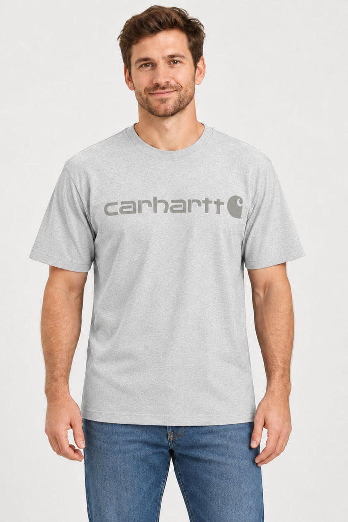 CARHARTT Dearborn Relaxed Logo T-Shirt - Grey