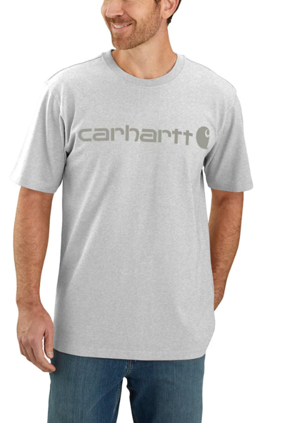 CARHARTT Dearborn Relaxed Logo T-Shirt - Grey