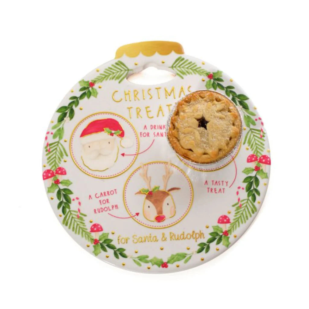 LANGS Christmas Ceramic Treat Plate for Santa and Rudolph 20cm