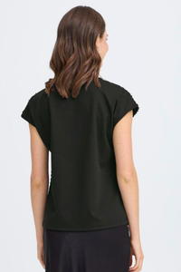 FRANSA Charlotta Sequin Top - Black