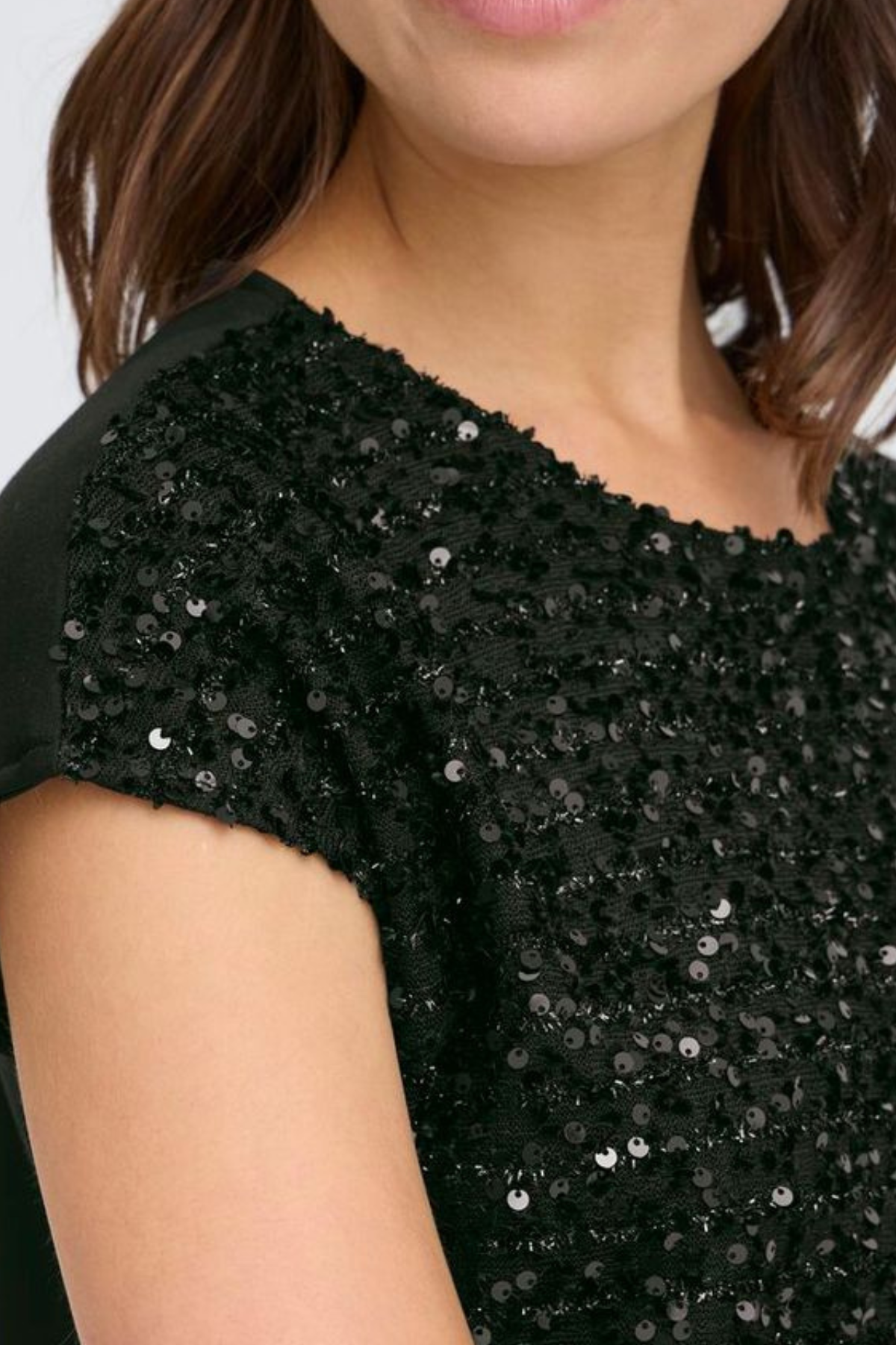 FRANSA Charlotta Sequin Top - Black