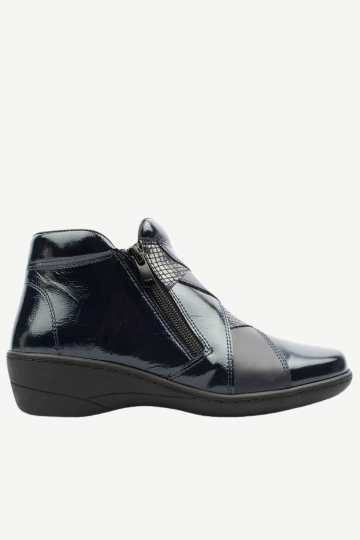 SOFTMODE Women's Clara 2-Zip Ankle Boot - Navy