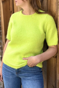 VILA JOY Priscilla Short Sleeve Jumper - Lime Green