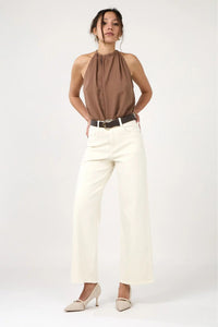 COPE CLOTHING Edena Culotte Wide Jeans - Ecru