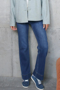 RANT & RAVE Cristal Wide Leg Jeans - Mid Blue