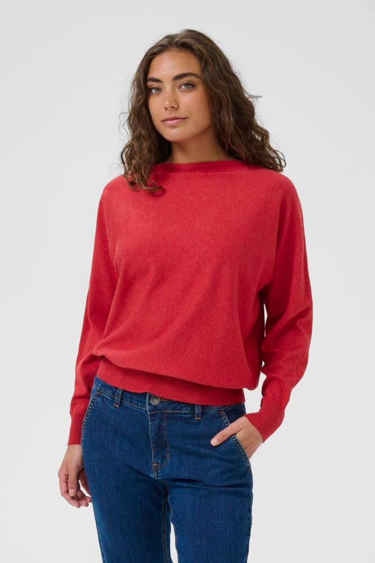 CULTURE Annemarie Batwing Jumper - Chilli Red