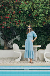 CULTURE Aurelia Long Dress - Blue