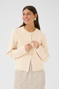 CULTURE Holiday Bow Cardigan - Cream