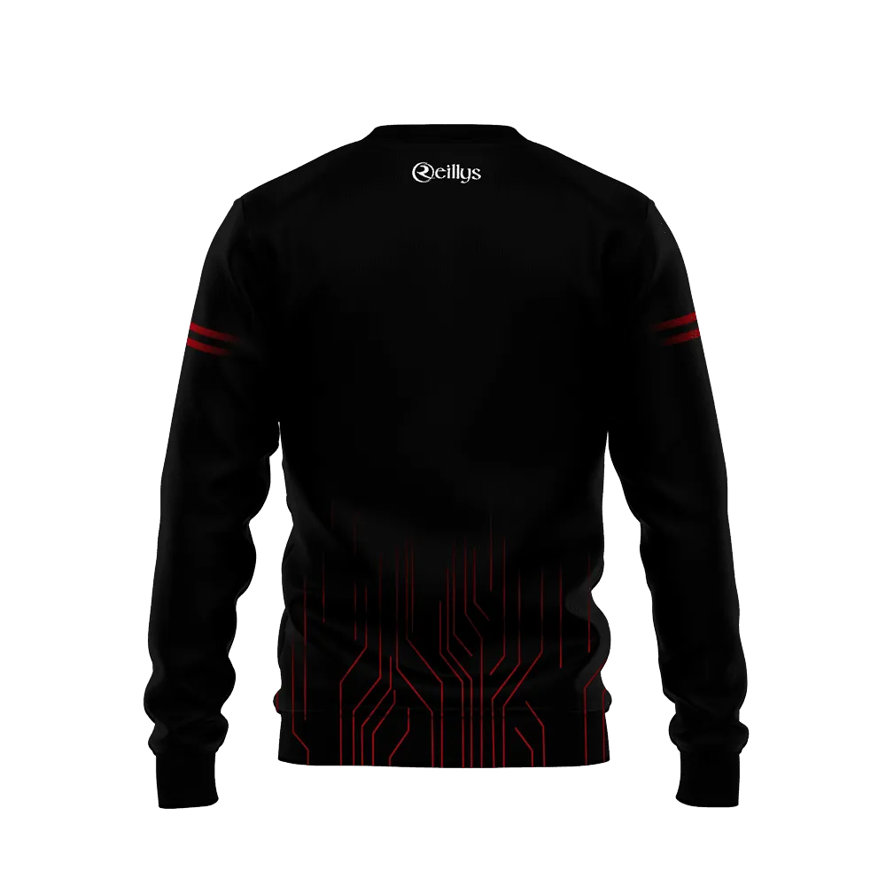 CLG An Clochan Liath - Dungloe GAA Kids Sublimated Crew Neck Top - Black