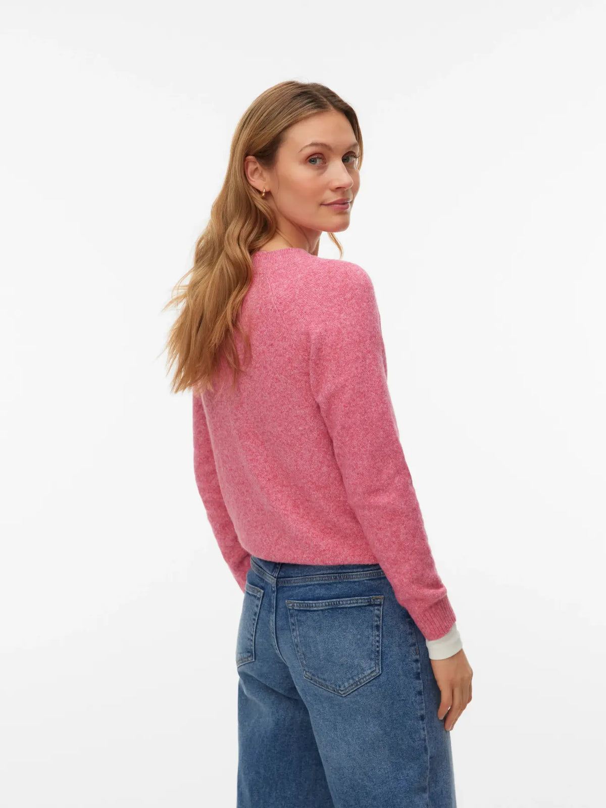 VERO MODA Doffy Round Neck Knitted Pullover - Pink