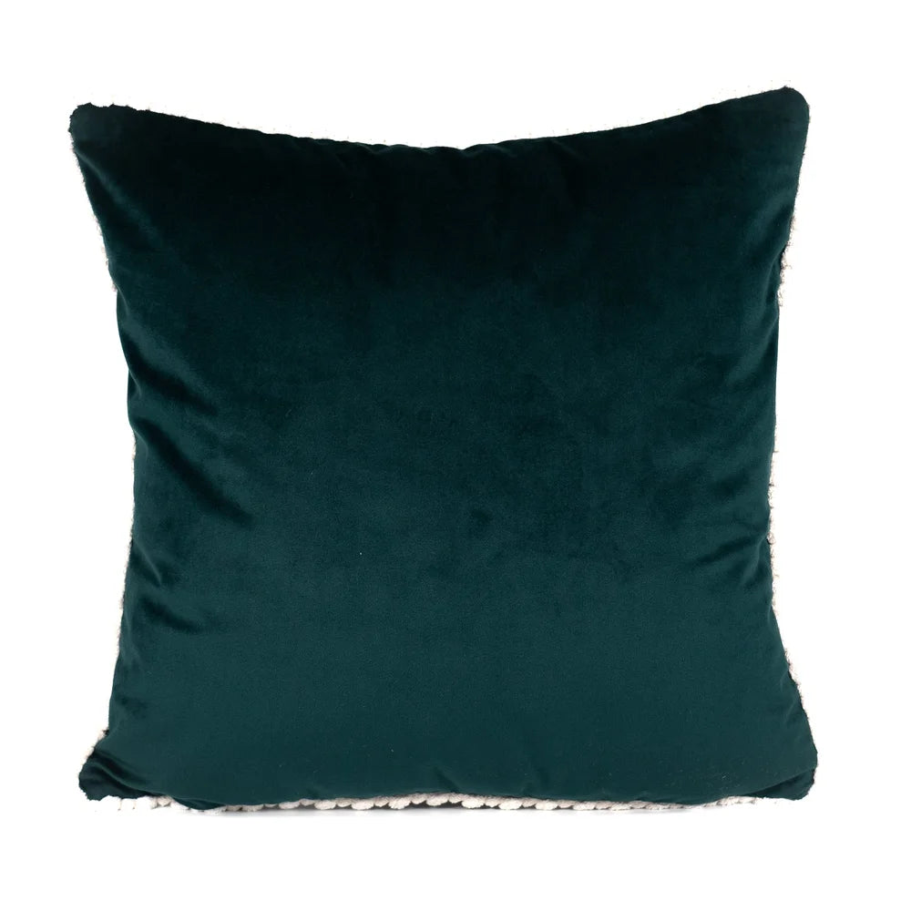 FULLSHIRE Bobble Velvet Cushion - Green 43x43cm