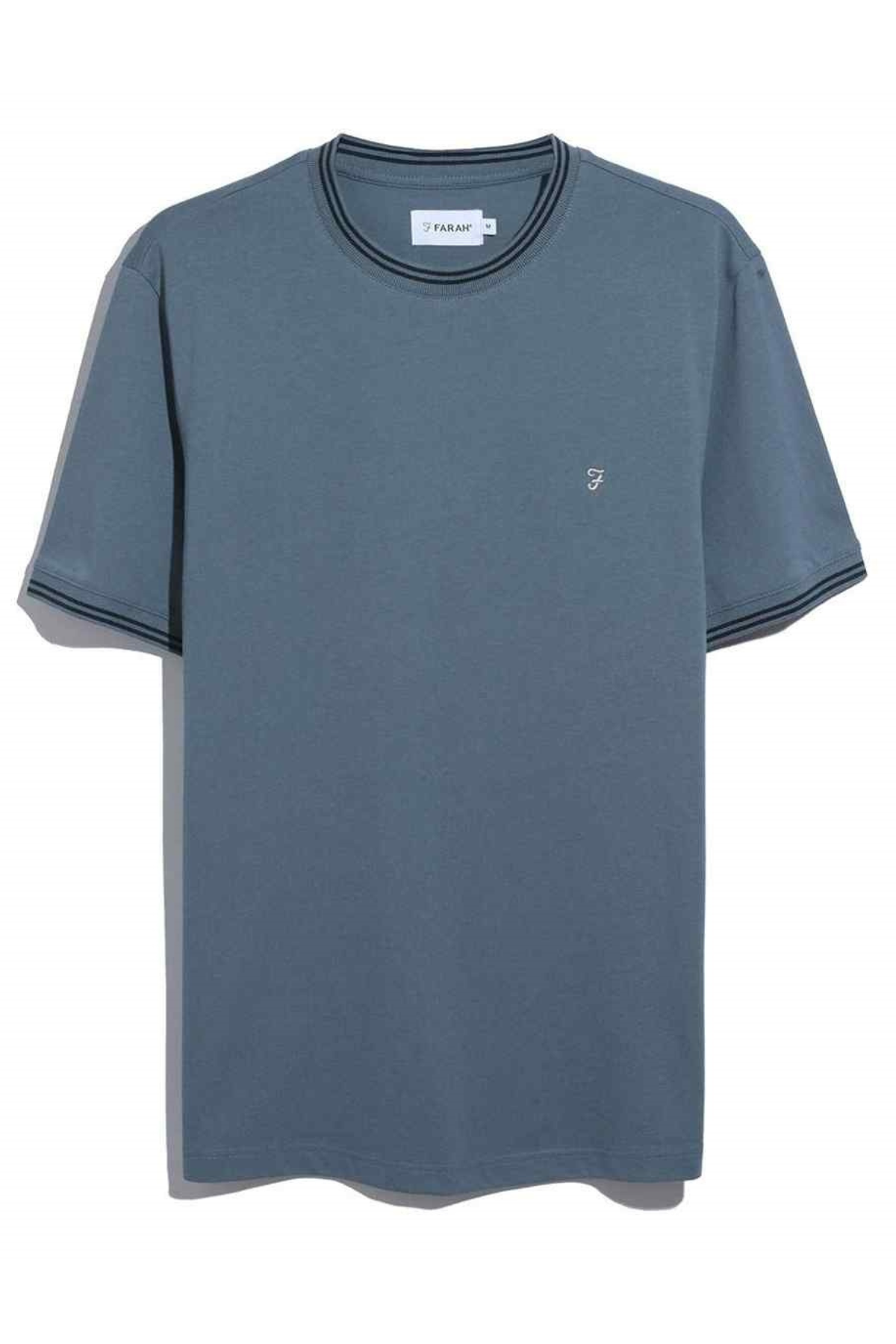 FARAH Classic Dallow SS Tipped T-Shirt - Soft Blue