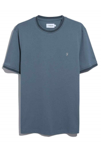 FARAH Classic Dallow SS Tipped T-Shirt - Soft Blue