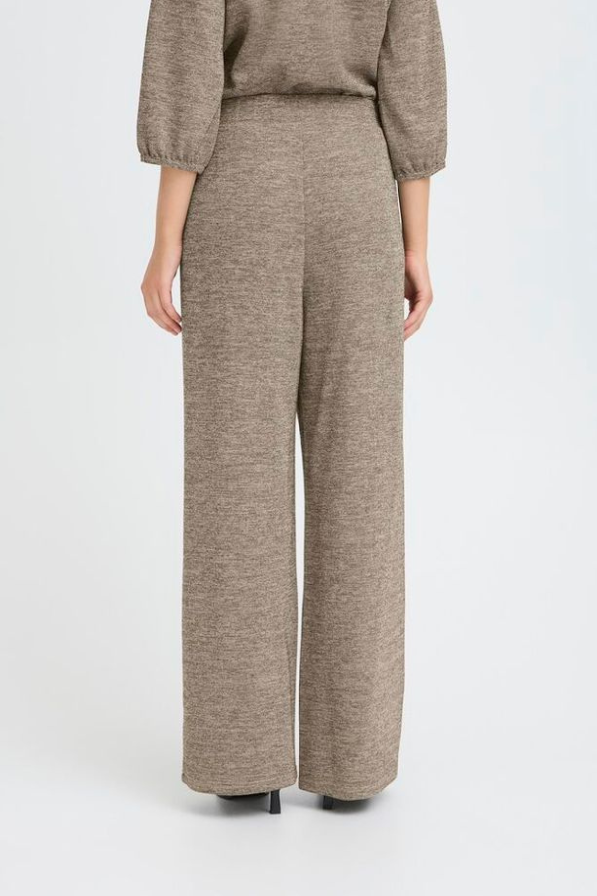 ICHI Danice Wide Leg Trousers - Gold