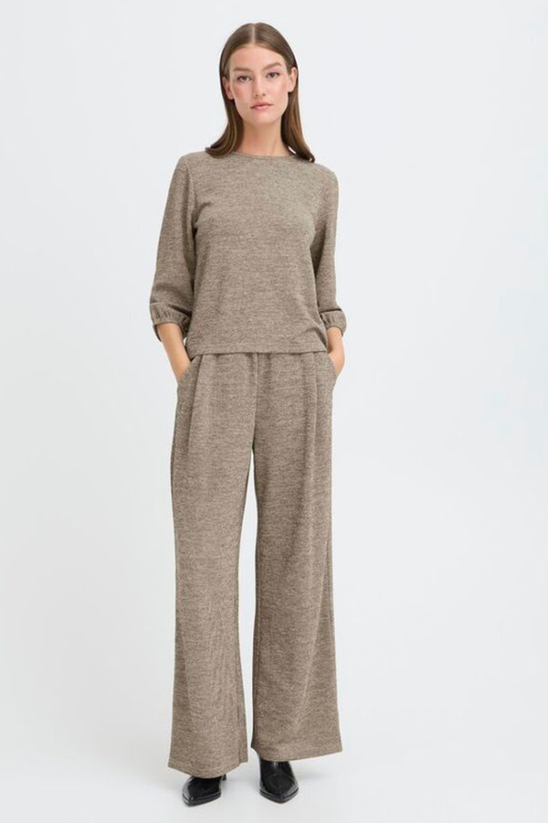 ICHI Danice Wide Leg Trousers - Gold