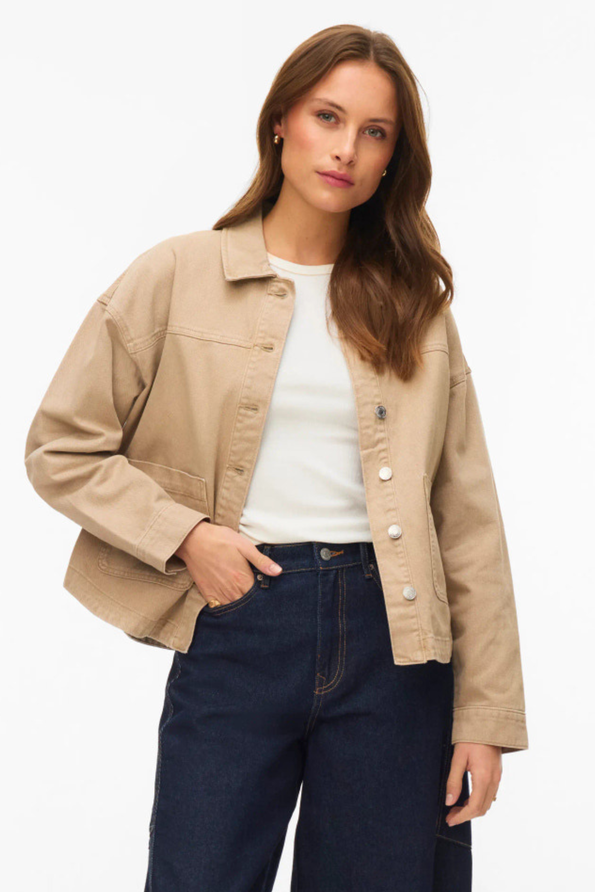 VERO MODA Jamie Denim Shacket - Mink