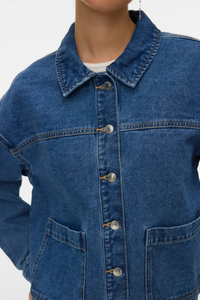 VERO MODA Jamie Denim Shacket - Mid Blue