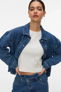 VERO MODA Jamie Denim Shacket - Mid Blue