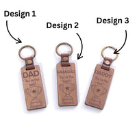 LANGS Dad / Grandad Chunky Wood Keyring 1Pc