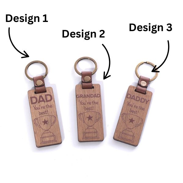 LANGS Dad / Grandad Chunky Wood Keyring 1Pc