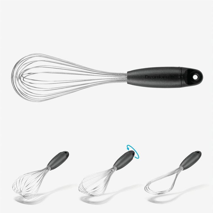 DREAMFARM Flisk - Fold Flat Balloon Whisk - Black