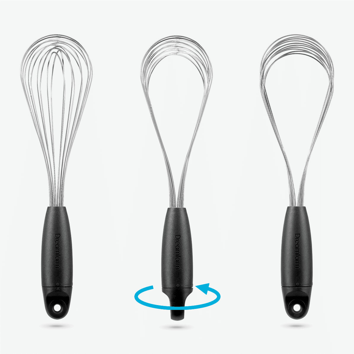 DREAMFARM Flisk - Fold Flat Balloon Whisk - Black