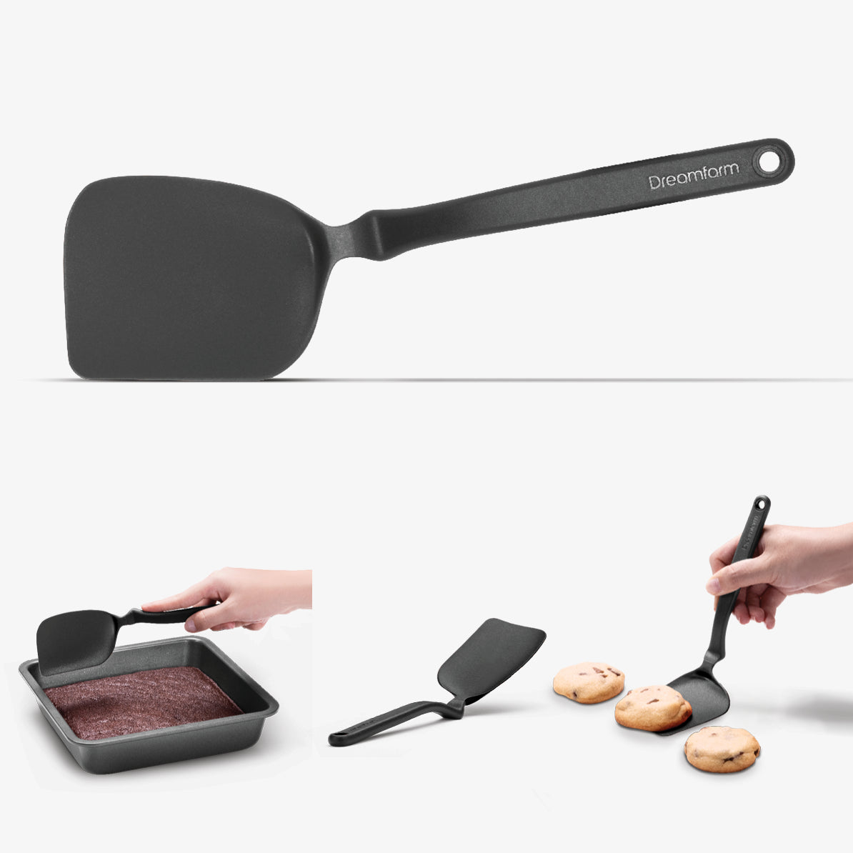 DREAMFARM Mini Chopula - Chopping Sit Up Spatula - Black