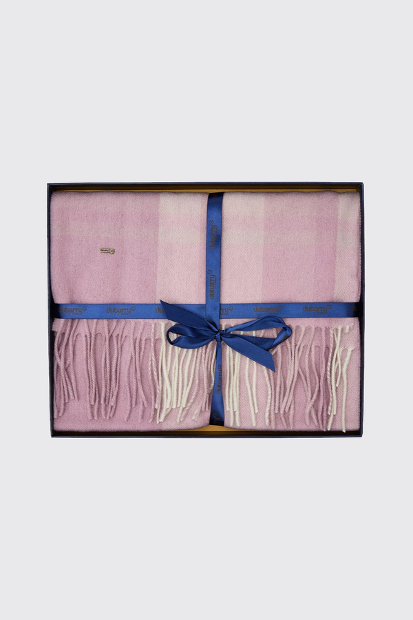 DUBARRY Kinvara Wool Check Scarf - Rose