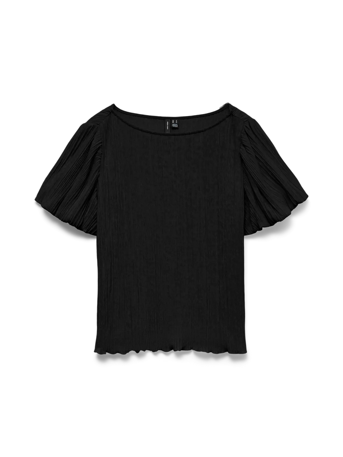 VERO MODA Leika Boatneck Top - Black