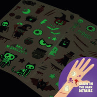 LEGAMI Halloween Temporary Glow in the Dark Tattoos 50pcs