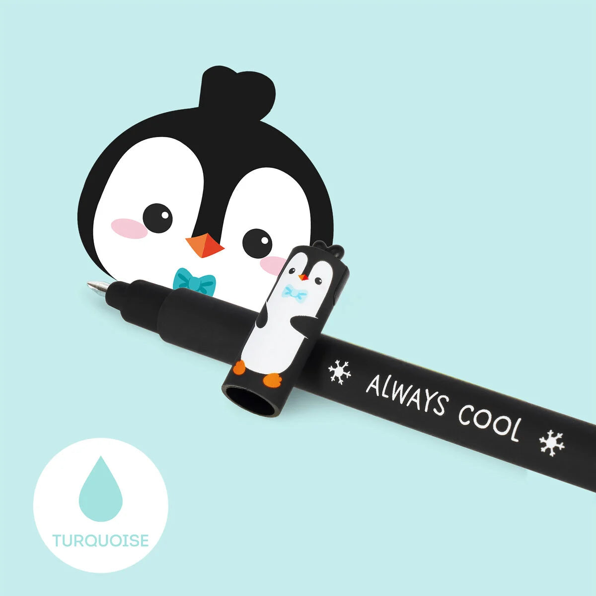 LEGAMI Always Cool Penguin Erasable Pen - Turquoise