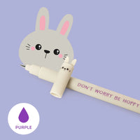 LEGAMI Don't Worry Be Hoppy Bunny Erasable Pen - Purple